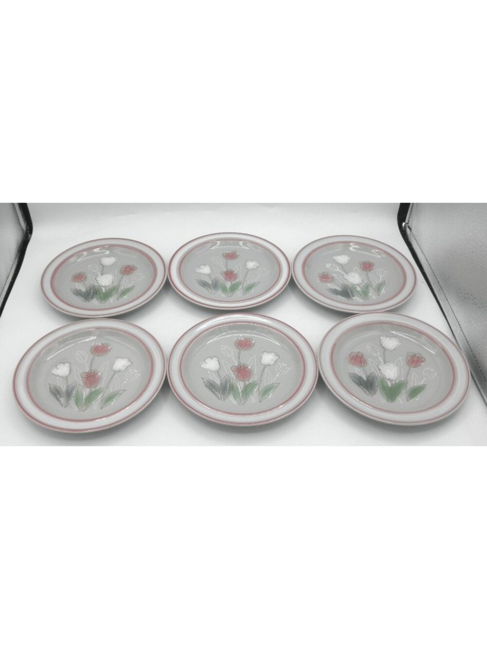 Pink Tulip by Japan Dessert Bread Plate Set of 6 Pattern Code: JAPPIT